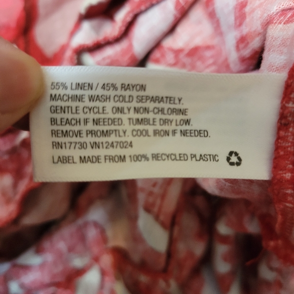 Rhode x target size 18 linen blend red colorful print dress - Picture 6 of 6